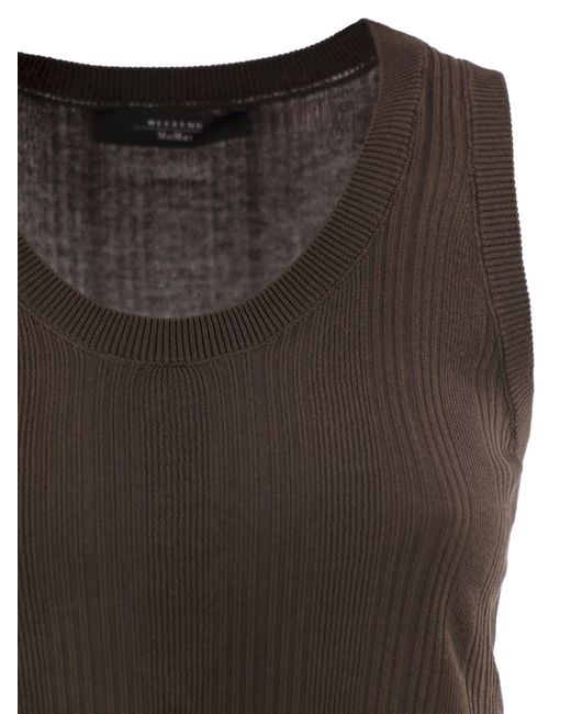 Weekend by Maxmara Black Wkdcose Ribbed Knitted Top