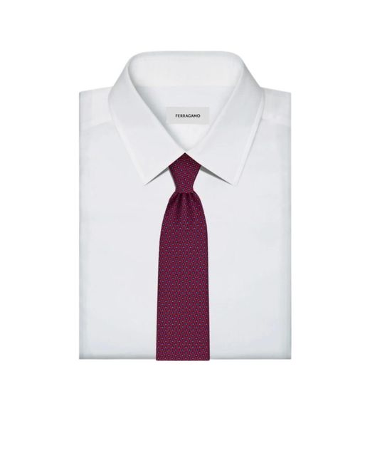 Ferragamo Purple Gancini Print Silk Tie for men
