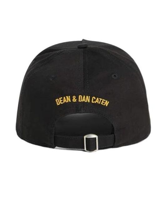 DSquared² Black D2 Baseball Cap for men