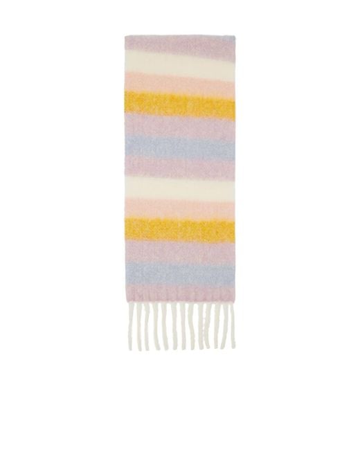 A.P.C. White Multicolored Striped Scarf