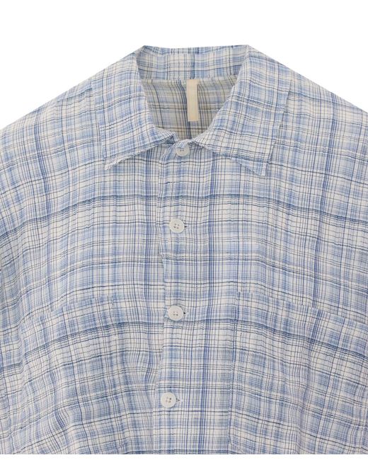 sunflower Gray Adam Checked Short-Sleeve Shirt for men