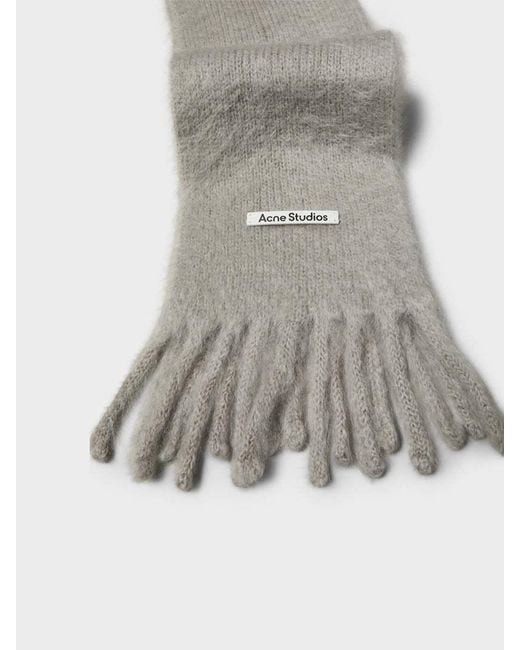 Acne White Fringed Scarf