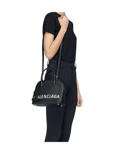 Balenciaga Black Ville Small Top Handle Handbag