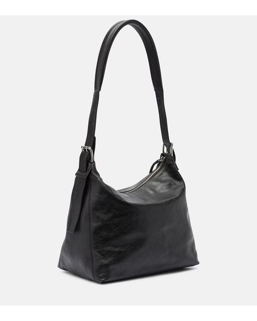 Lemaire Black Small Belted Leather Tote Bag