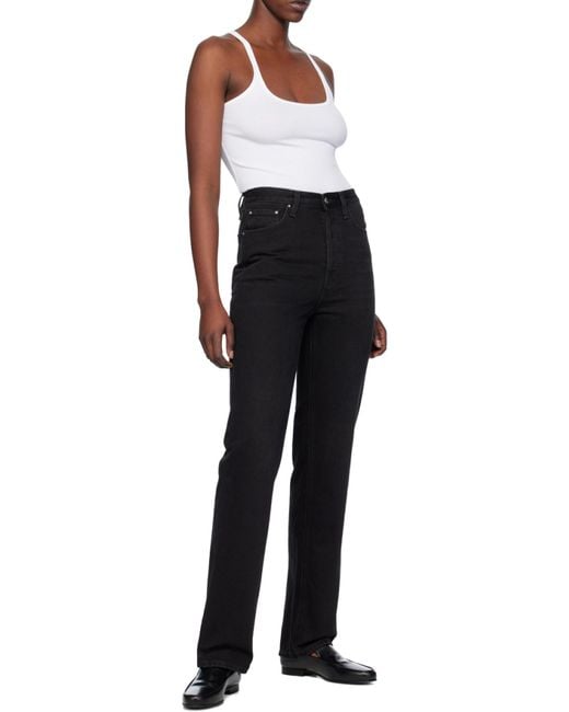 Totême  Black Totême Logo Patch Straight Leg Jeans