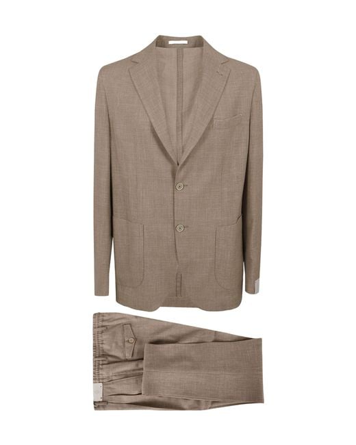 Eleventy Gray Single-Breasted Suit Jacket And Trousers Two-Piece Set for men