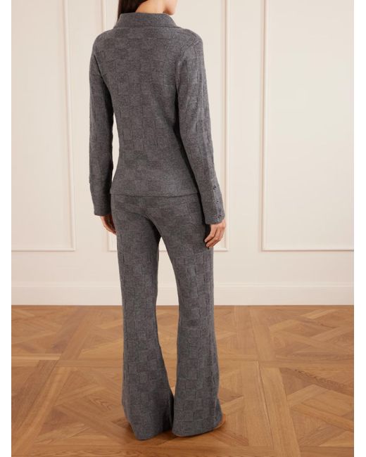 The Elder Statesman Gray Long-Sleeved Cashmere Cardigan