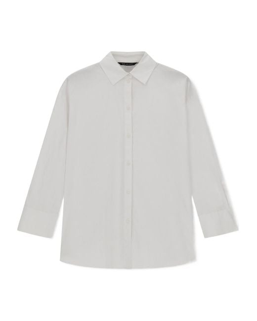 ARMANI EXCHANGE White Logo-Jacquard Long-Sleeve Shirt