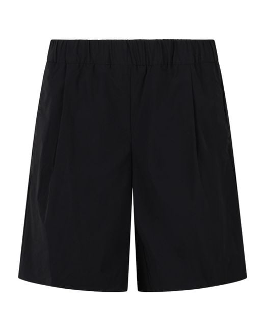 Herno Black Elasticated Waistband Bermuda Shorts for men
