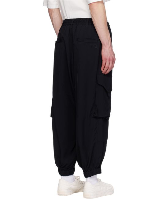 Y-3 Black Twill Pants for men