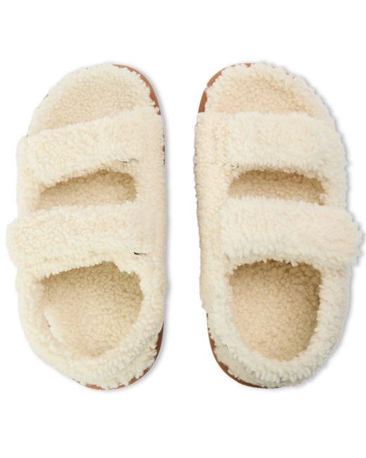 Moon Boot White Wool Logo Sandals