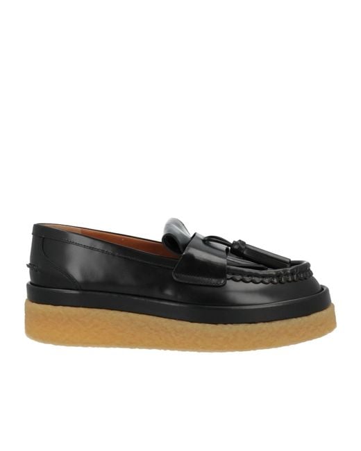 Chloé Black Leather Loafers