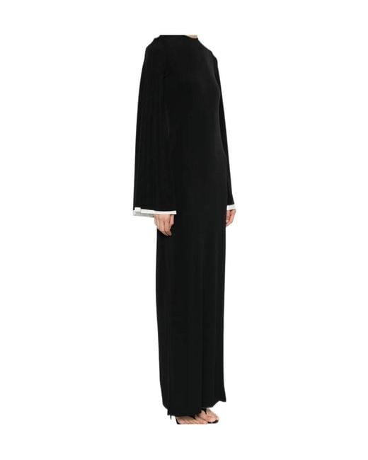 DARKPARK Black Jenna Split-Cuff Long-Sleeve Maxi Dress