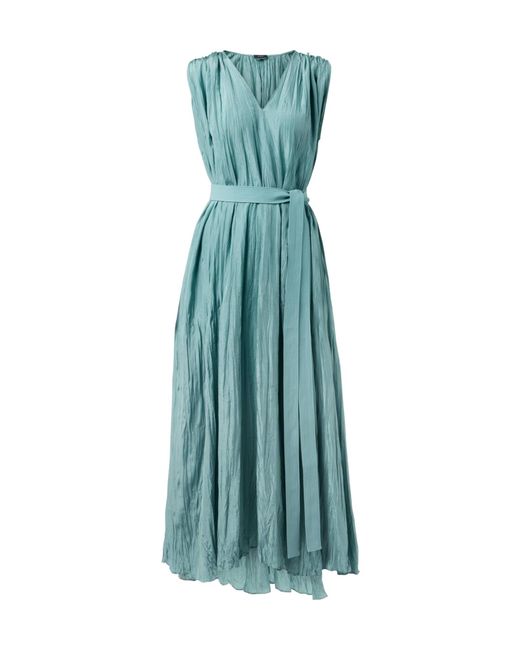 Joseph Blue Pleated Belted Dress