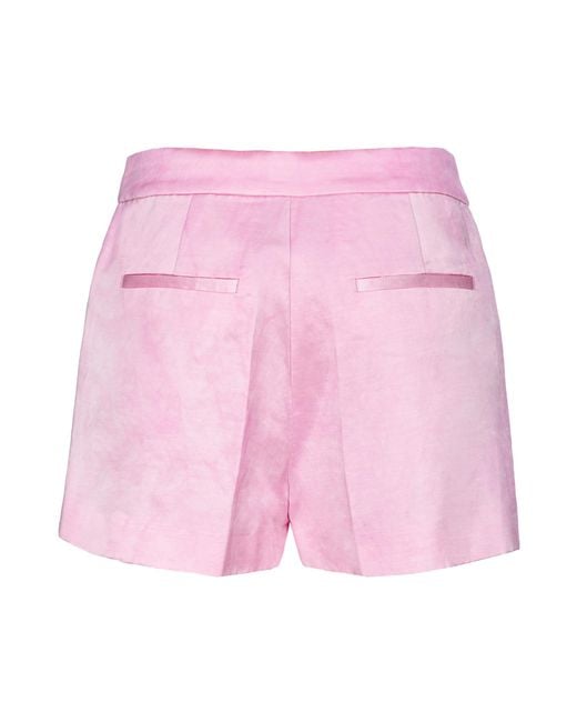 Pinko Pink Pleat Detailed Tailored Shorts