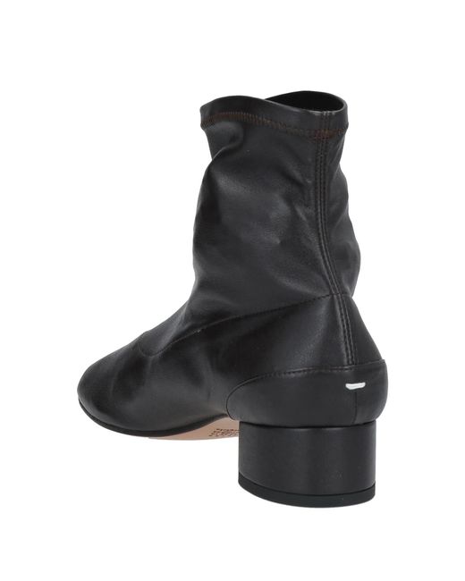 Maison Margiela Black Minimalist Solid Color Ankle Boots
