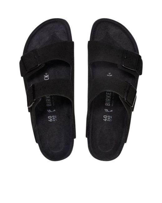 Birkenstock Black Slip On Buckled Slides for men