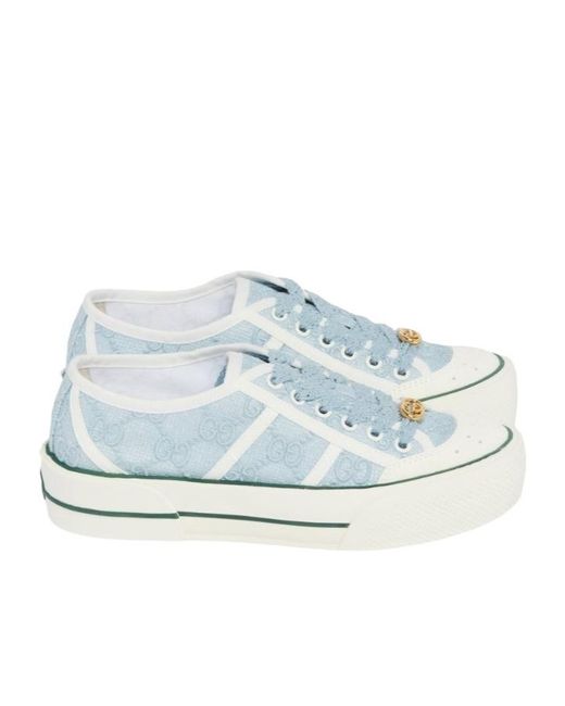 Gucci Blue Gg Chunky Lace-Up Sneakers