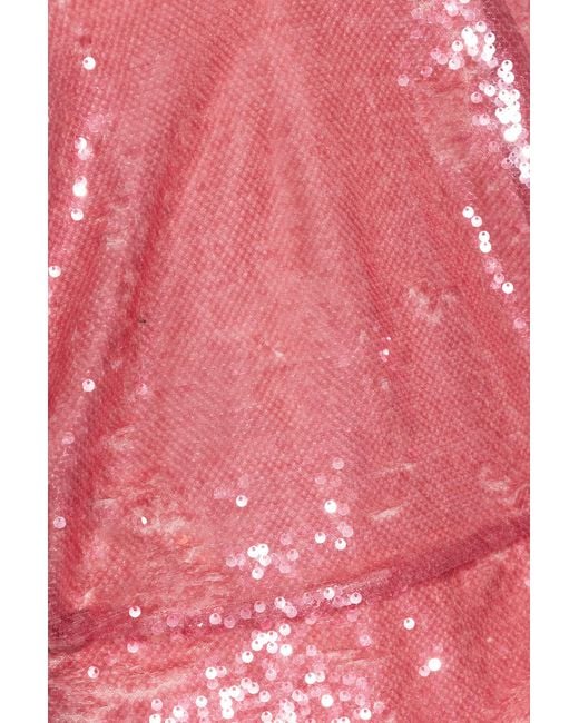 The Attico Red The Gael Sequin-Embellished V-Neck Mini Dress