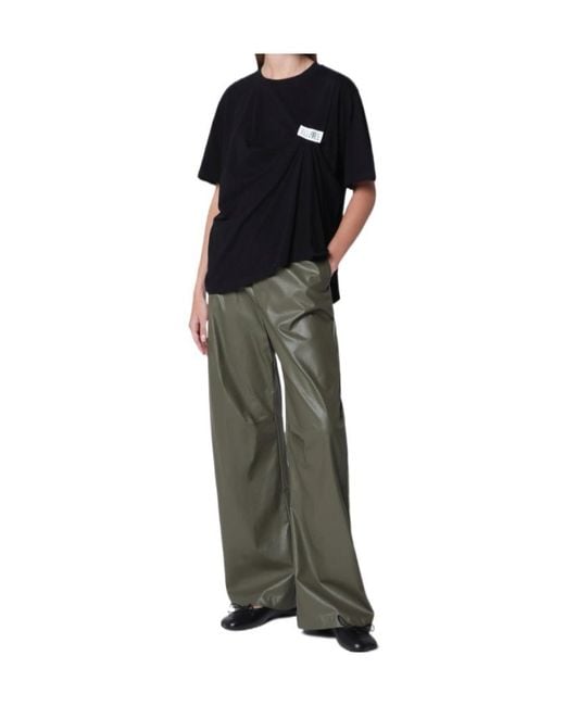 MM6 by Maison Margiela Green Elasticated-Waist Trousers