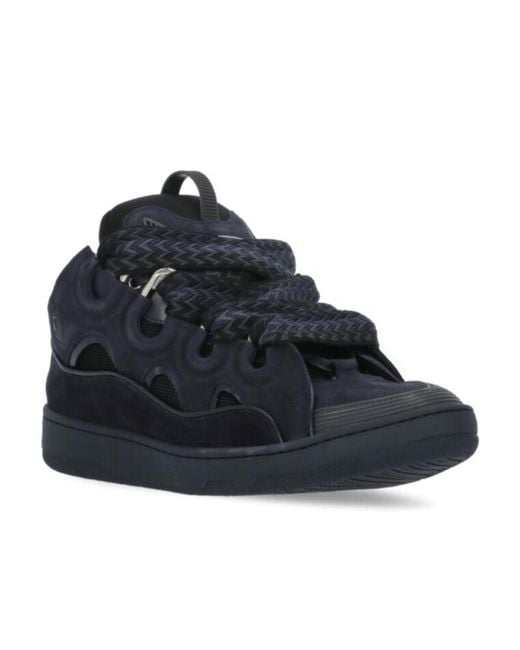 Lanvin Blue Tie Low-Top Sneakers for men