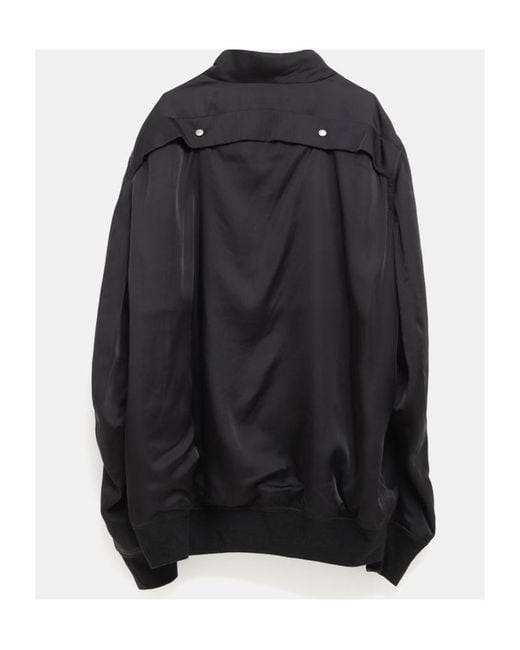 Rick Owens Black Ribbed Cuff Drop-Shoulder Jacket