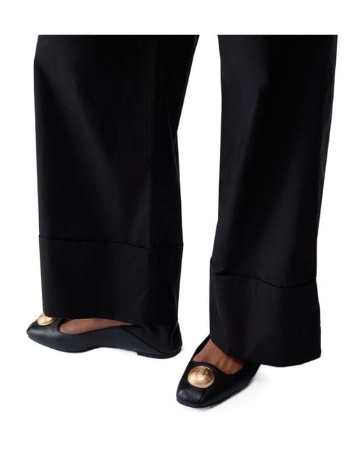 Liu Jo Black Flared Pleated Trousers