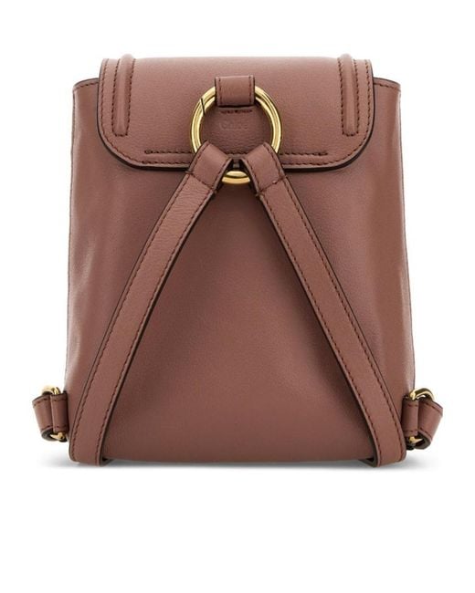 Chloé Brown Chloé Mini Horse Medal Backpack