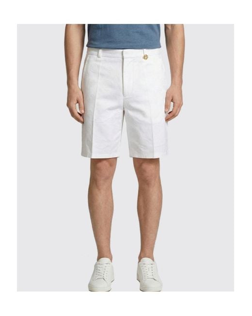 Casablanca White Monogram Pleated Shorts for men