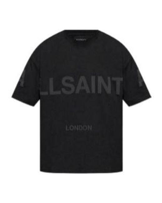 AllSaints Black Oversized Logo T-Shirt for men