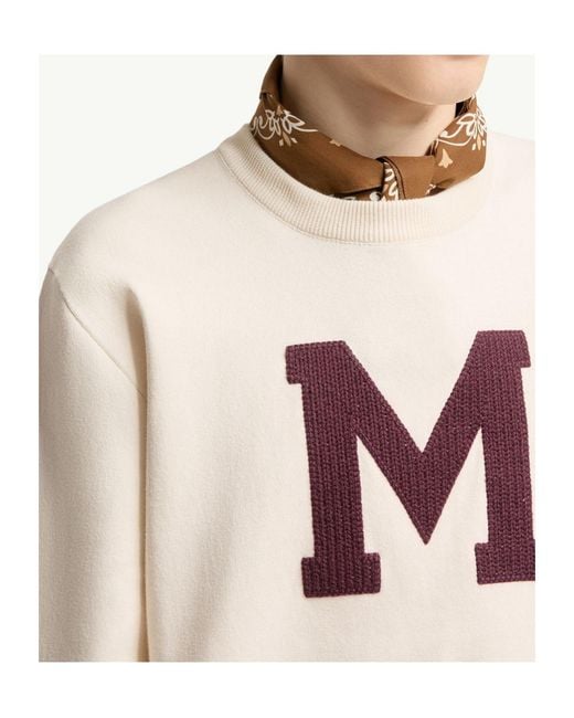 Moncler White Monogram Cotton Blend Sweater for men