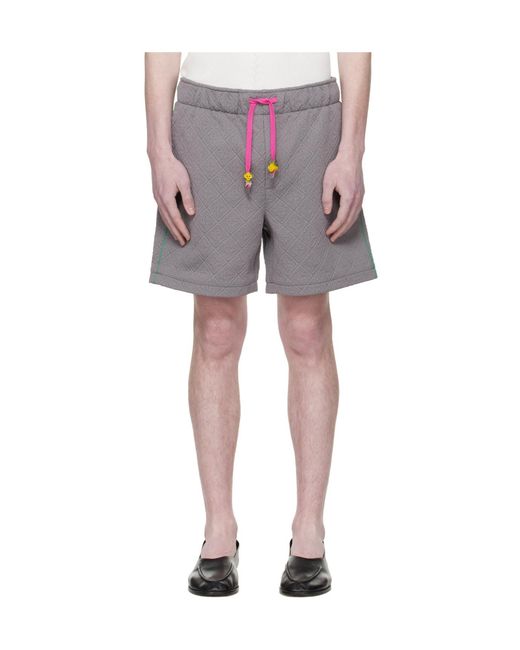 Casablanca Gray Logo-Pattern Shorts for men