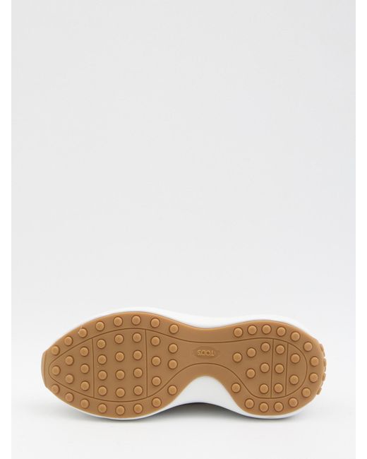 Tod's White Round-Toe Lace-Up Sneakers