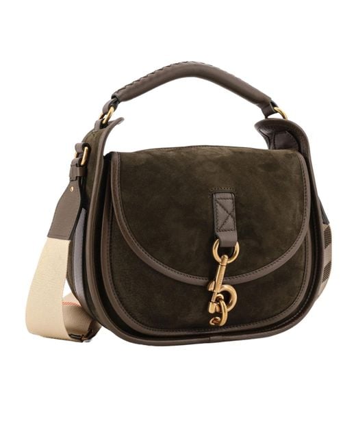 Burberry Black Clip Foldover-Top Small Tote Bag