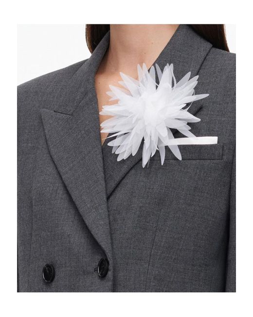 Self-Portrait Black Double Breasted Flower Blazer