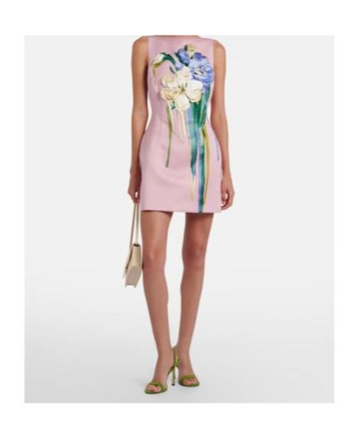 Leo Pink Ali Floral-Appliqué Minidress
