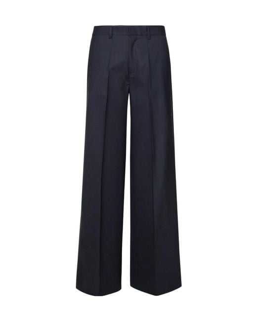 P.A.R.O.S.H. Blue Virgin Wool Straight-Leg Trousers