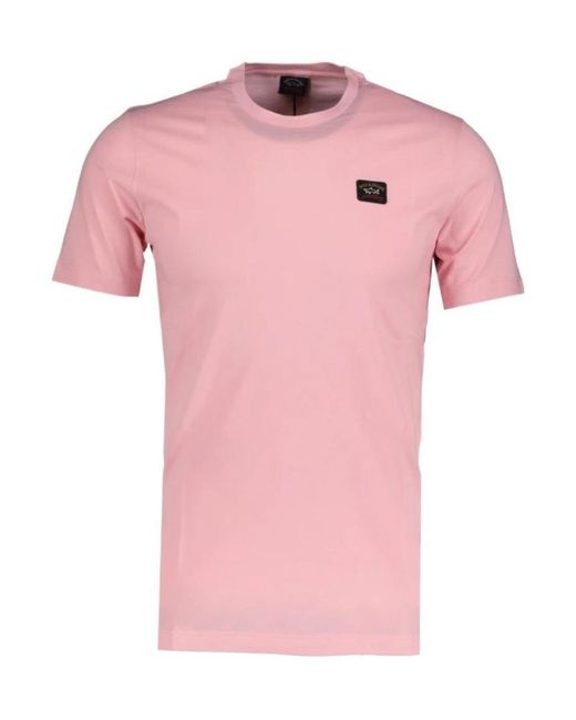Paul & Shark Pink Logo Patch T-Shirt for men