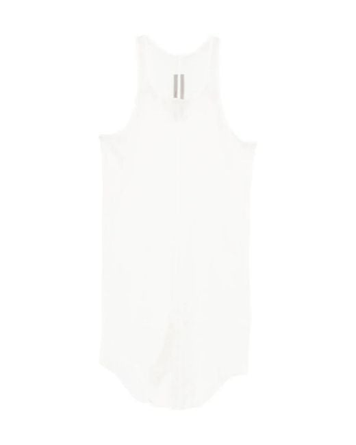 Rick Owens White Temple Basic Rib Tank Top for men