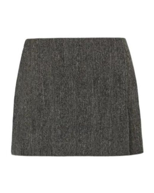 P.A.R.O.S.H. Gray Herringbone Mini Skirt