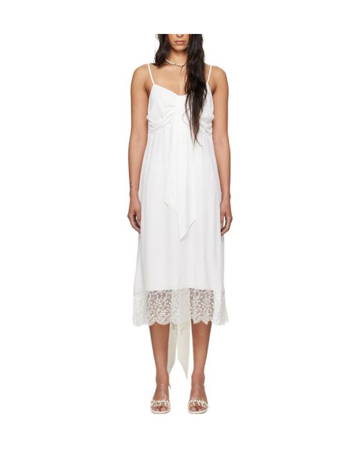 Simone Rocha White Front Bow Suspender Dress