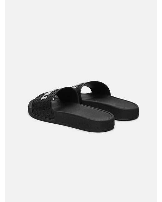 Amiri Black Logo-Embossed Open-Toe Slides for men