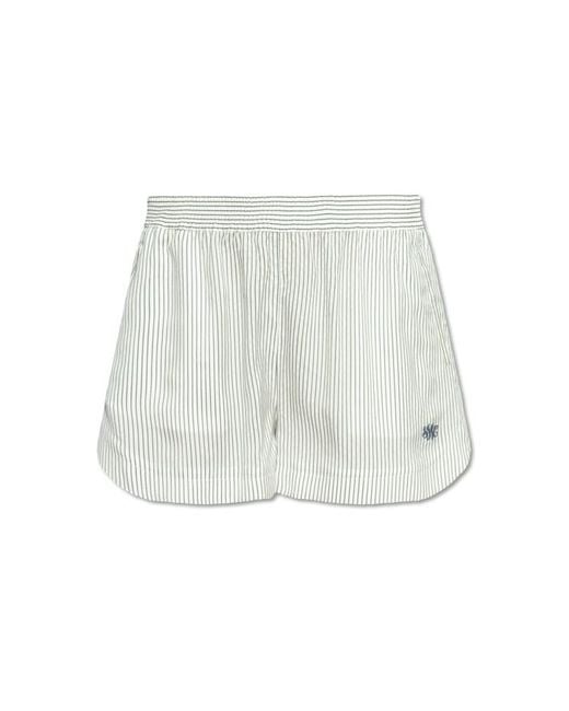 Stella McCartney White Striped Silk Shorts