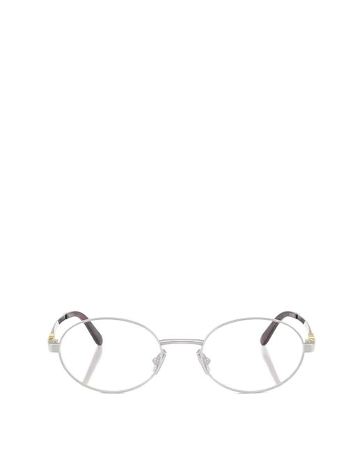 Miu Miu White Eyewear Oval Frame Glasses