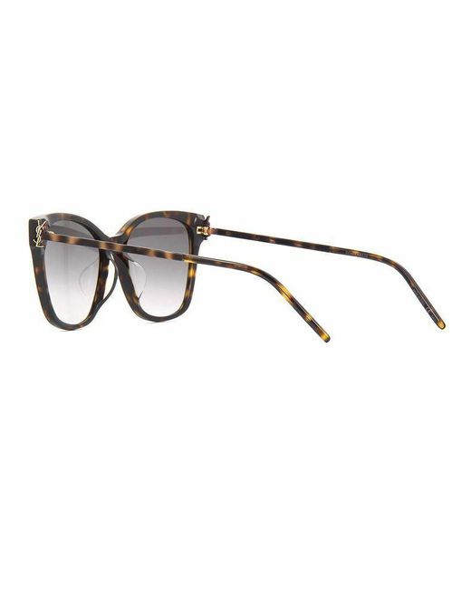 Saint Laurent Multicolor Tortoiseshell Pattern Large-Frame Sunglasses