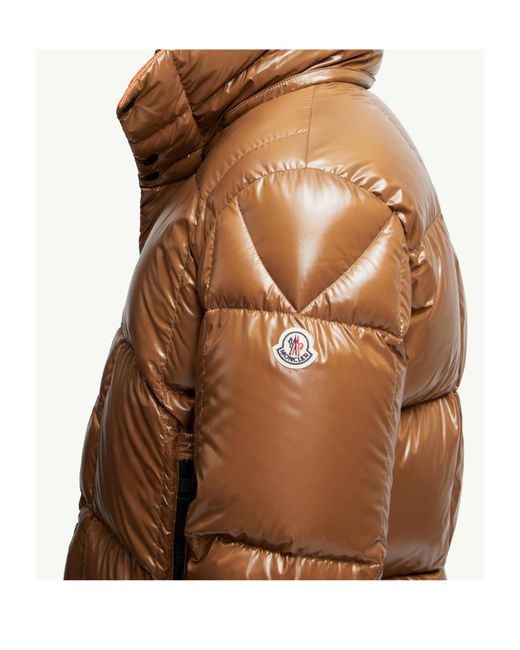 Moncler Brown Parana Hooded Short Down Jacket for men