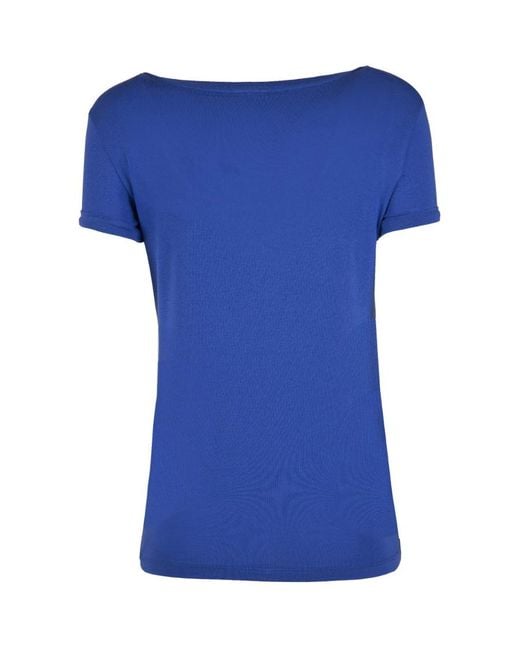 EA7 Blue Item O-Neck Short-Sleeved T-Shirt