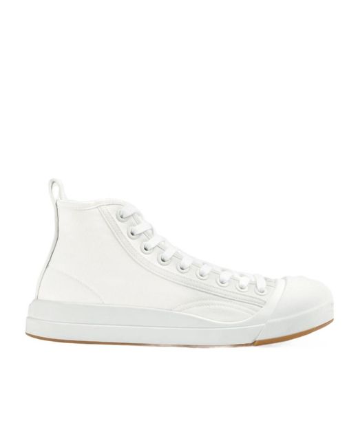 Bottega Veneta White Vulcan High-Top Casual Board Shoes