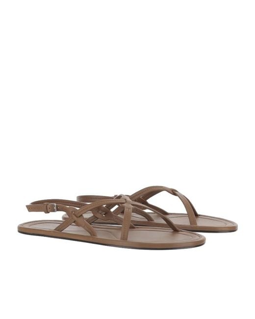 The Row Brown Leather Sandals