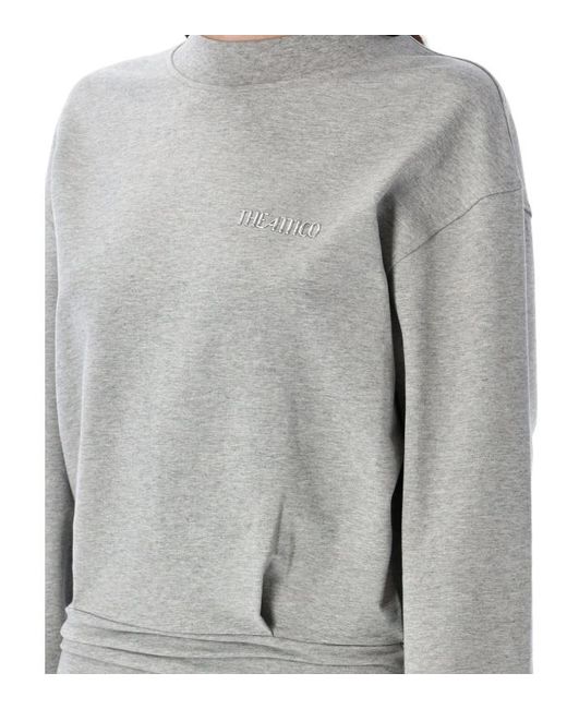 The Attico Gray Long Sleeve Dress